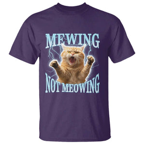 Funny Meme Cat Mewing Not Meowing T Shirt TS09 Purple Print Your Wear