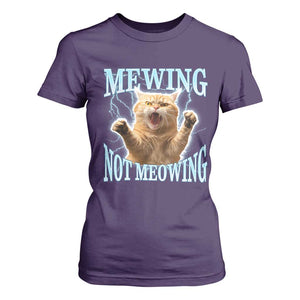 Funny Meme Cat Mewing Not Meowing T Shirt For Women TS09 Purple Print Your Wear