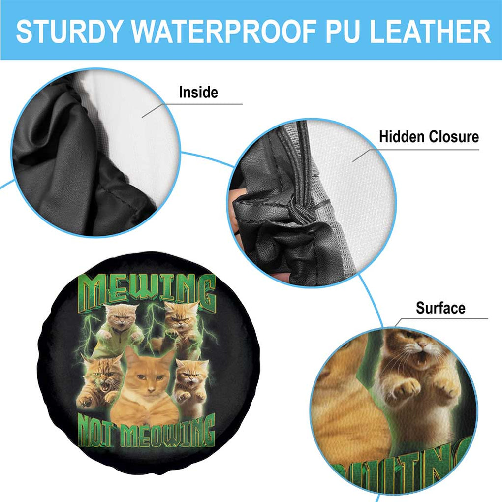 Funny Cat Meme Mewing Not Meowing Spare Tire Cover TS09 Print Your Wear