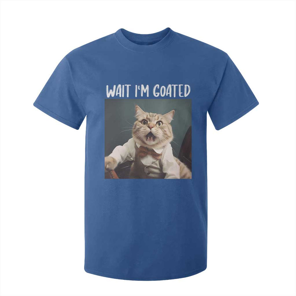 Funny Meme Cat T Shirt For Kid Wait I'm Goat TS09 Royal Blue Print Your Wear