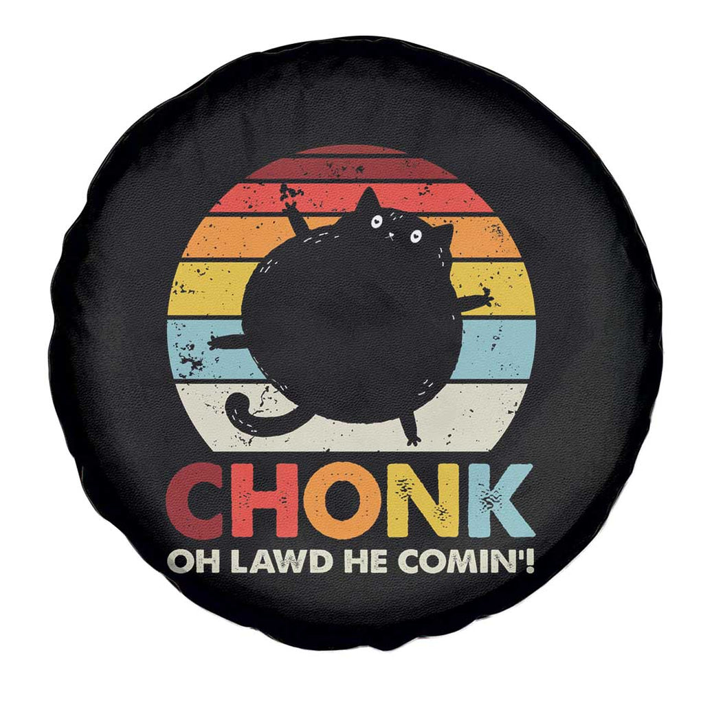Funny Fat Cat Spare Tire Cover Chonk Oh Lawd He Comin' TS09 Print Your Wear