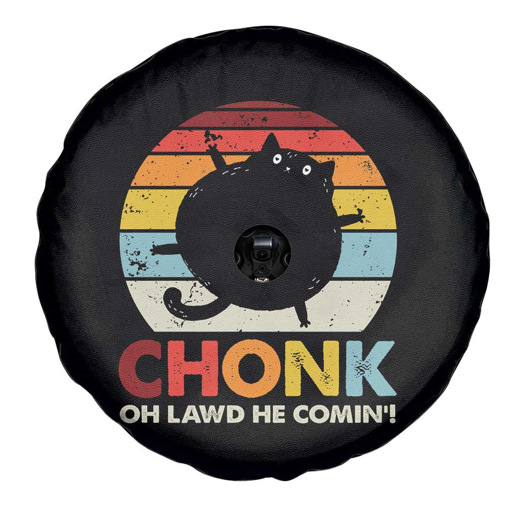 Funny Fat Cat Spare Tire Cover Chonk Oh Lawd He Comin' TS09 Print Your Wear