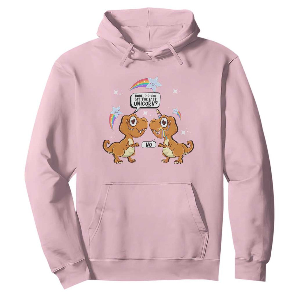Funny Dinosaur Eat The Last Unicorn Hoodie TS09 Light Pink Print Your Wear