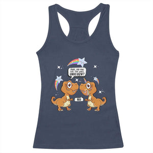 Funny Dinosaur Eat The Last Unicorn Racerback Tank Top TS09 Navy Print Your Wear