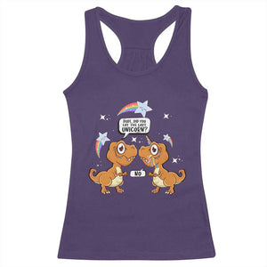 Funny Dinosaur Eat The Last Unicorn Racerback Tank Top TS09 Purple Print Your Wear