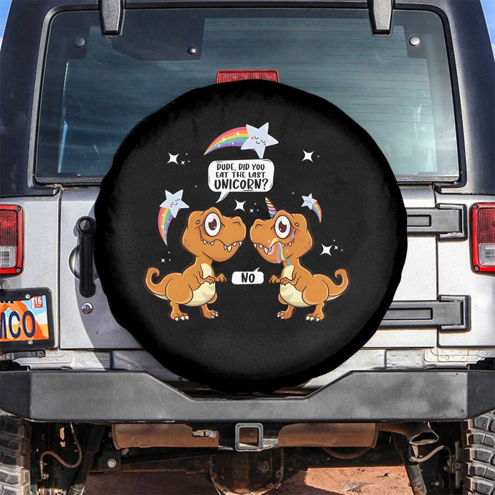Funny Dinosaur Eat The Last Unicorn Spare Tire Cover TS09 No hole Black Print Your Wear
