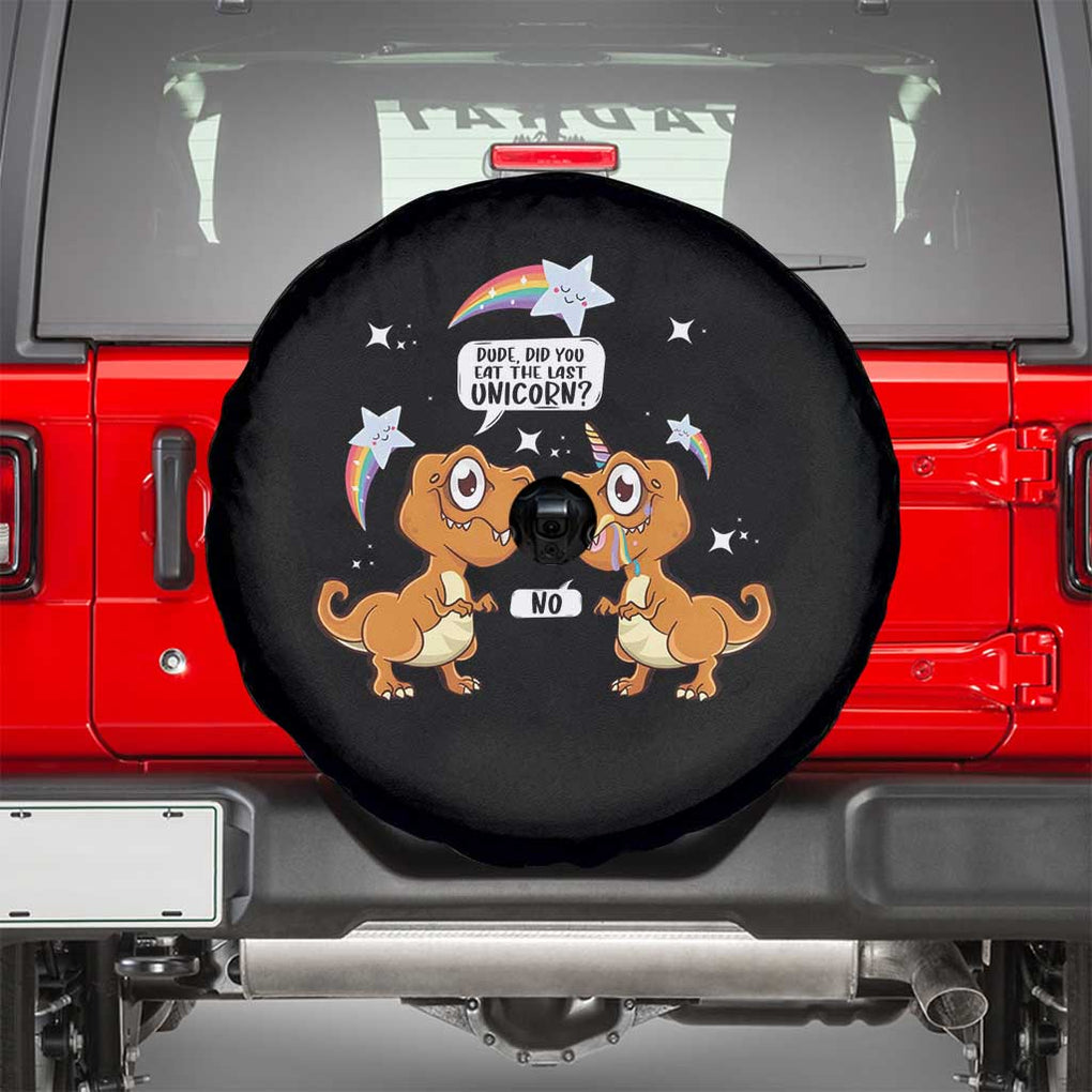 Funny Dinosaur Eat The Last Unicorn Spare Tire Cover TS09 Black Print Your Wear
