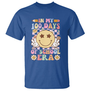 In My 100 Days Of School Era Retro Groovy T Shirt TS09 Royal Blue Printyourwear
