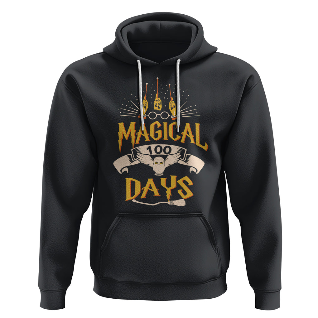 Magical 100 Days Of School Magic Owl Hoodie TS09 Black Printyourwear