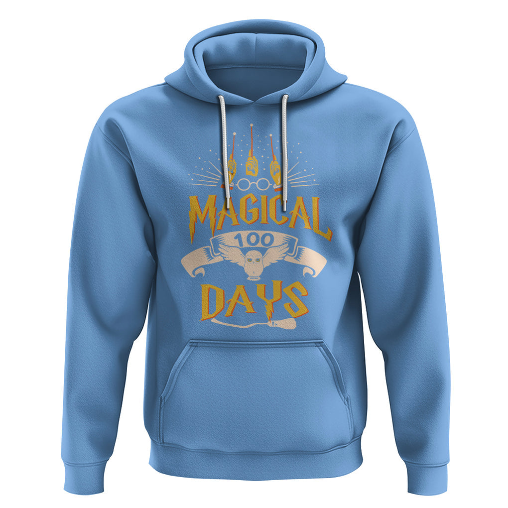 Magical 100 Days Of School Magic Owl Hoodie TS09 Carolina Blue Printyourwear