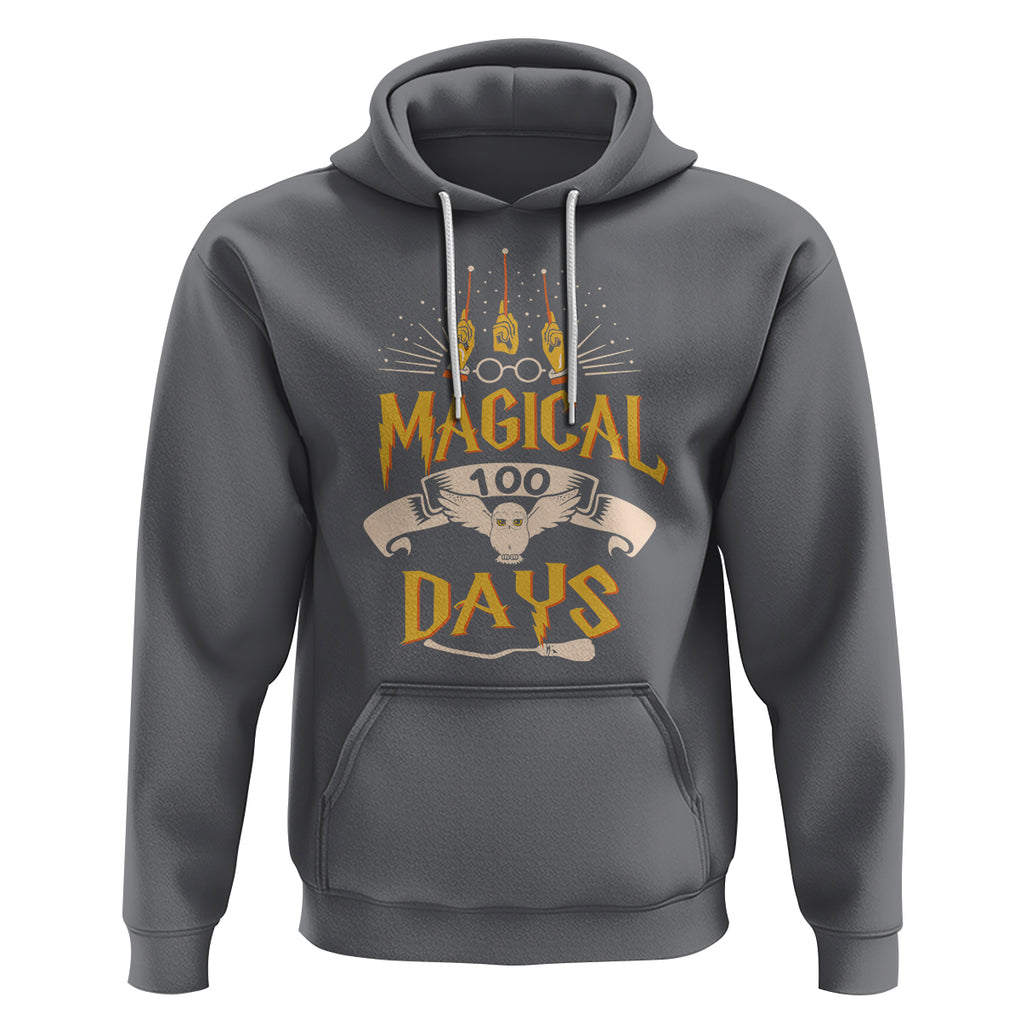 Magical 100 Days Of School Magic Owl Hoodie TS09 Charcoal Printyourwear