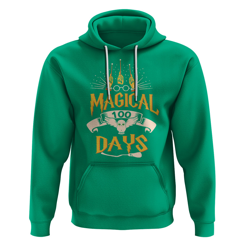 Magical 100 Days Of School Magic Owl Hoodie TS09 Irish Green Printyourwear