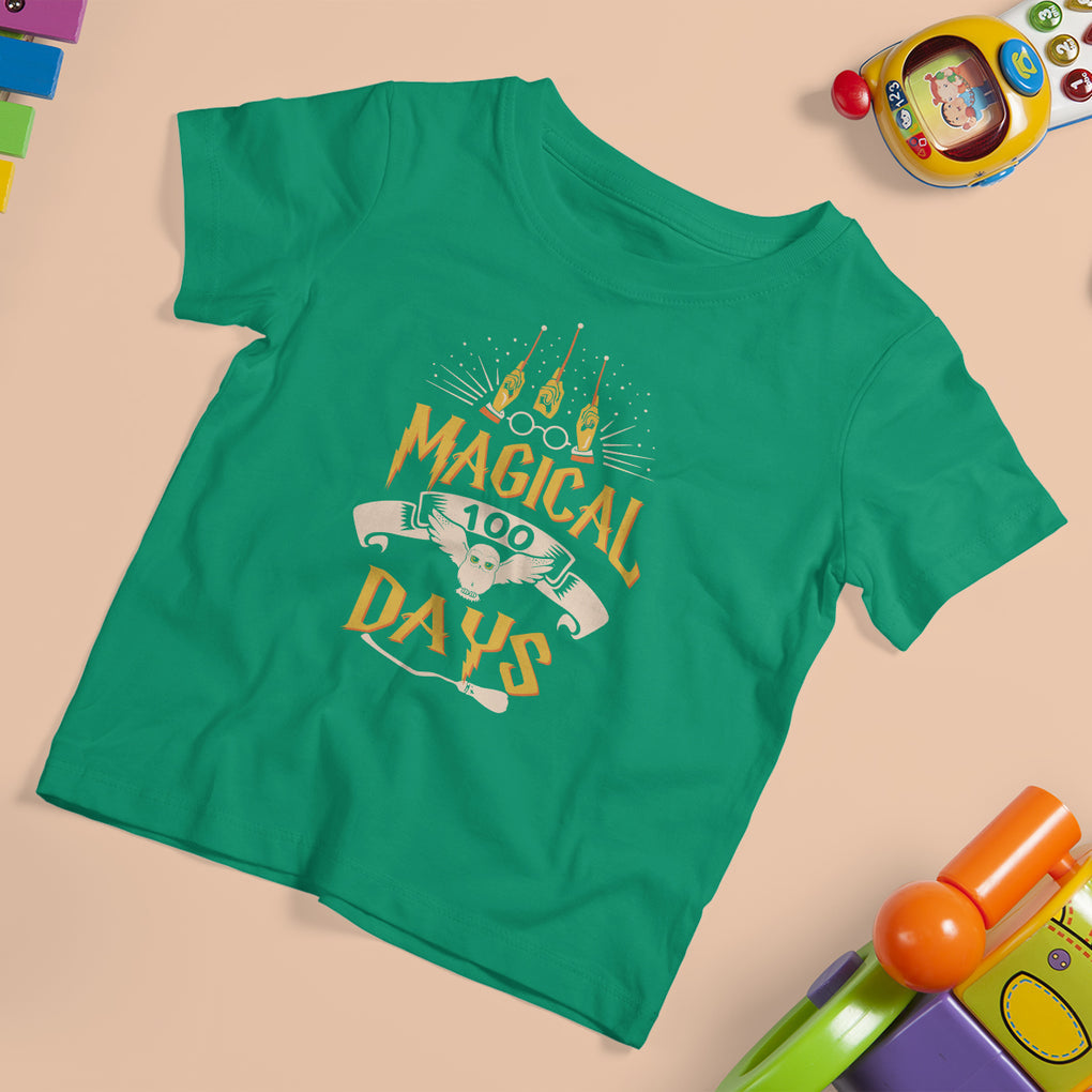 Magical 100 Days Of School Magic Owl T Shirt For Kid TS09 Irish Green Printyourwear