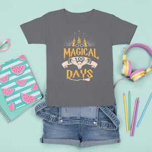 Magical 100 Days Of School Magic Owl T Shirt For Kid TS09 Charcoal Printyourwear