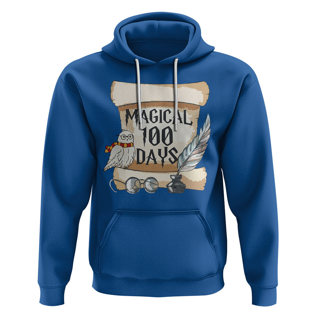 Magical 100 Days Of School Vintage Letter Magic Owl Hoodie TS09 Royal Blue Printyourwear