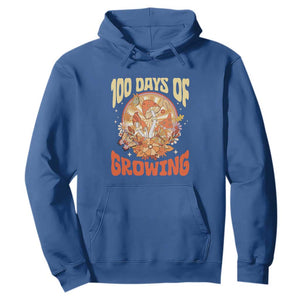 100th Day Of School Teacher Hoodie 100 Days Of Growing Retro Groovy Mushroom TS09 Royal Blue Print Your Wear