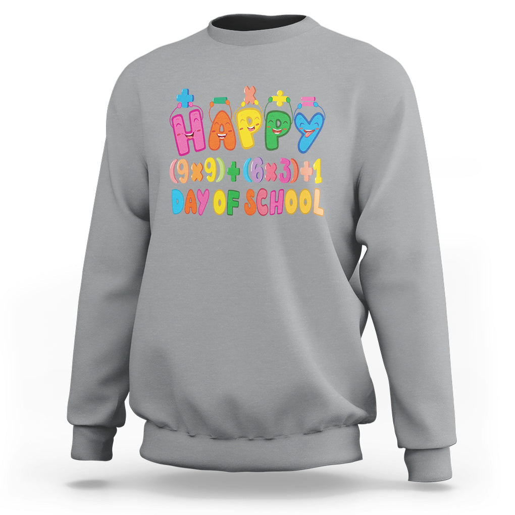 Math Formula 100 Days Of School Funny Math Teacher Sweatshirt TS09 Sport Gray Printyourwear