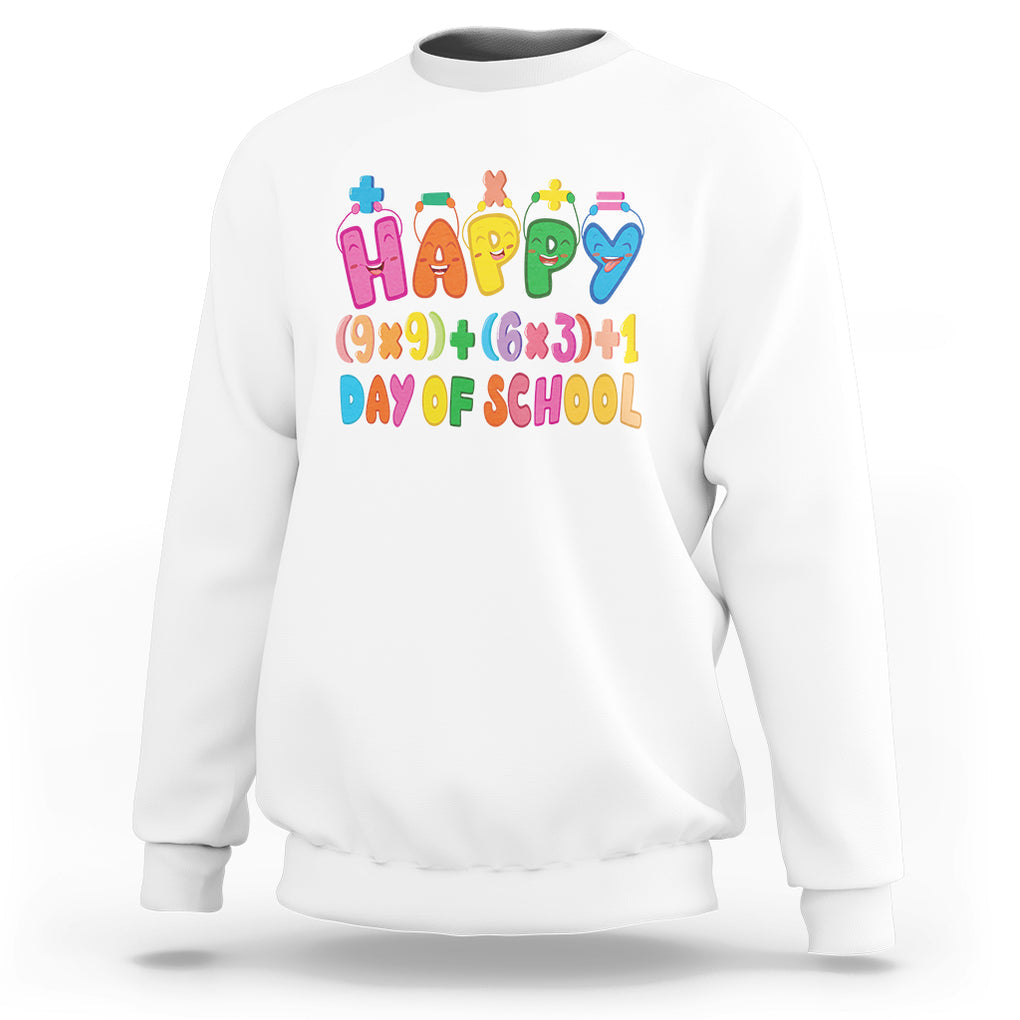 Math Formula 100 Days Of School Funny Math Teacher Sweatshirt TS09 White Printyourwear