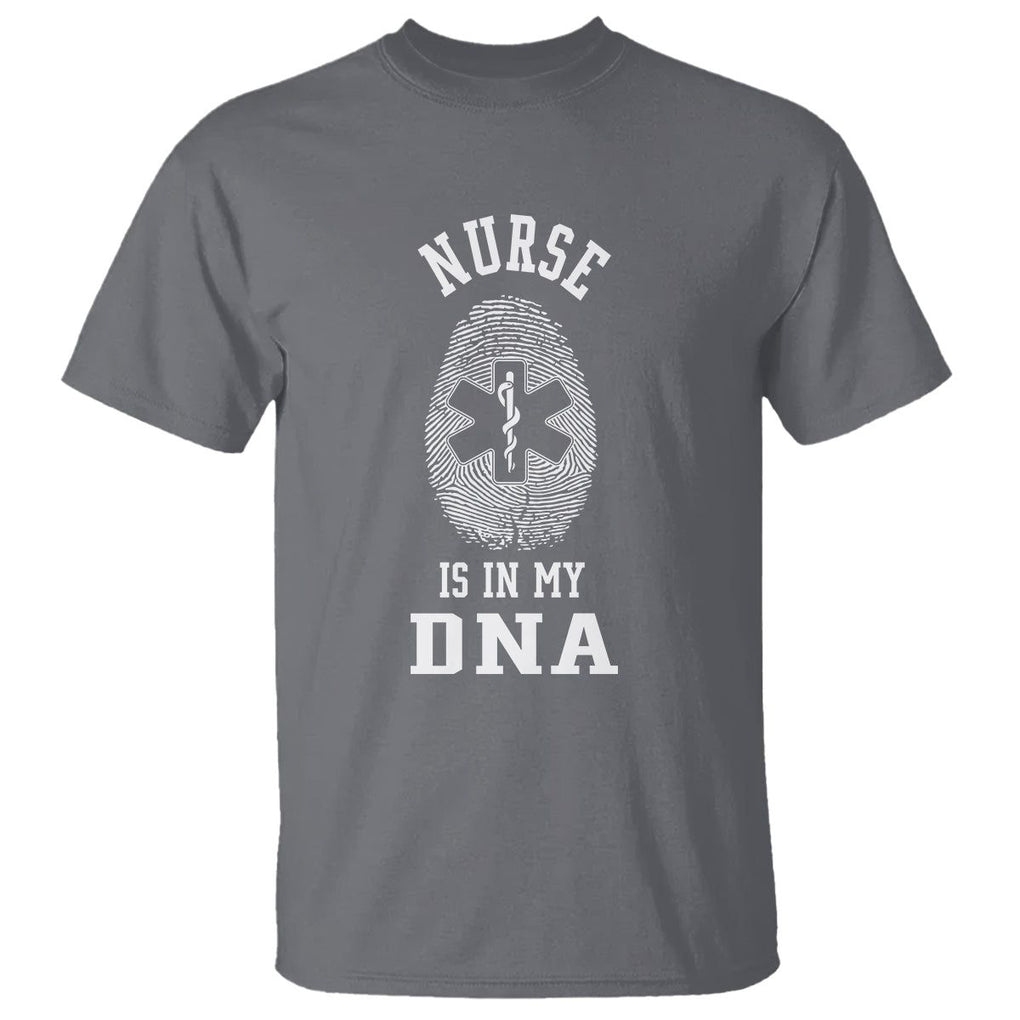 Nurse T Shirt Nursing Is In My DNA TS09 Charcoal Printyourwear