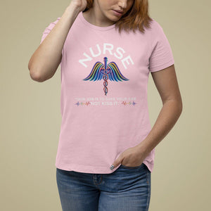 Funny Nurse T Shirt For Women Our Job Is To Save Your A@# Not Kiss It - PrintYourWear Size: S Color: Light Pink