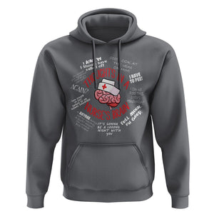 Funny Nurse Hoodie Thought In A Nurse's Brain TS09 Charcoal Printyourwear