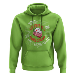 Funny Nurse Hoodie Thought In A Nurse's Brain TS09 Lime Printyourwear