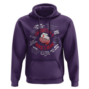 Funny Nurse Hoodie Thought In A Nurse's Brain TS09 Purple Printyourwear