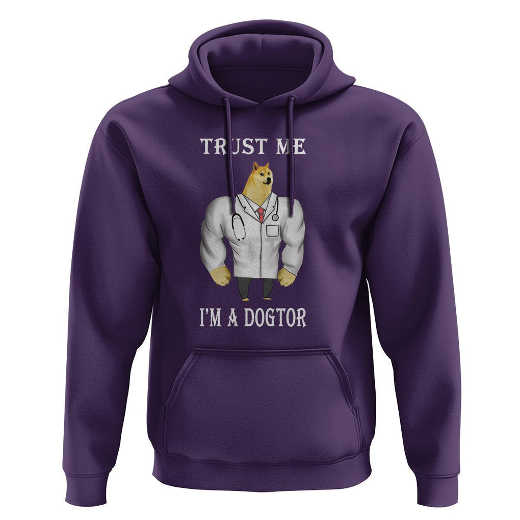 Funny Dog Hoodie Trust Me I'm A Dogtor Dog Doctor TS09 Purple Printyourwear