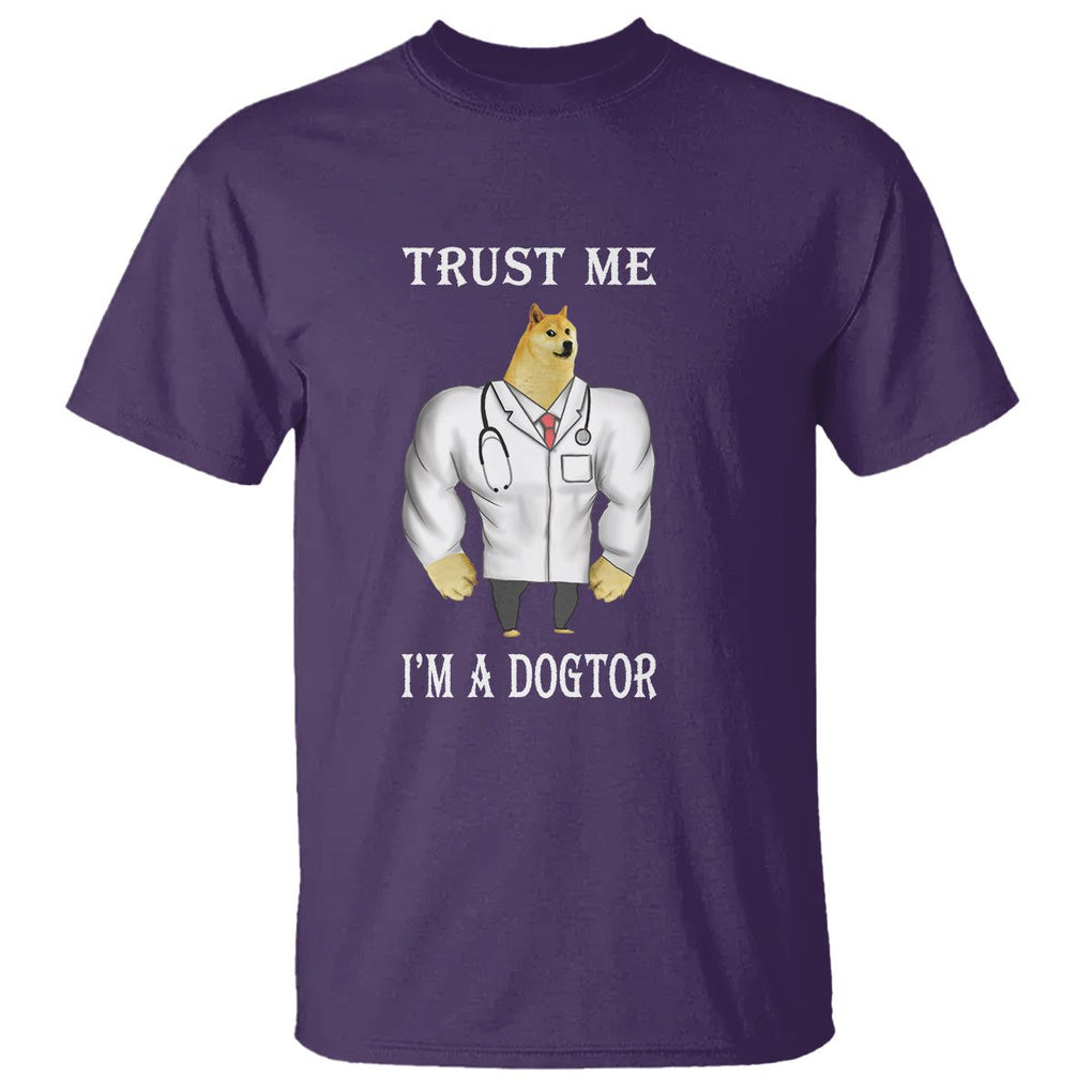 Funny Dog T Shirt Trust Me I'm A Dogtor Dog Doctor TS09 Purple Printyourwear