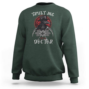 Plague Doctor Sweatshirt Trust Me I'm A Doctor Face Mask Physician TS09 Dark Forest Green Printyourwear