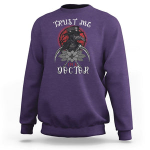 Plague Doctor Sweatshirt Trust Me I'm A Doctor Face Mask Physician TS09 Purple Printyourwear