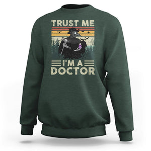 Plague Doctor Sweatshirt Trust Me I'm A Doctor Face Mask Physician TS09 Dark Forest Green Printyourwear