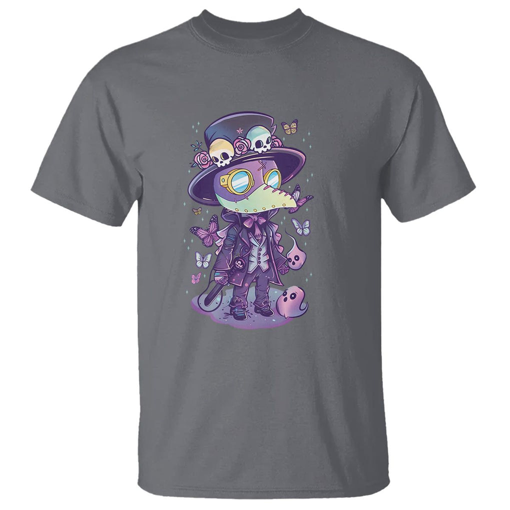 Pastel Goth Cute Creepy Plague Doctor T Shirt TS09 Charcoal Printyourwear