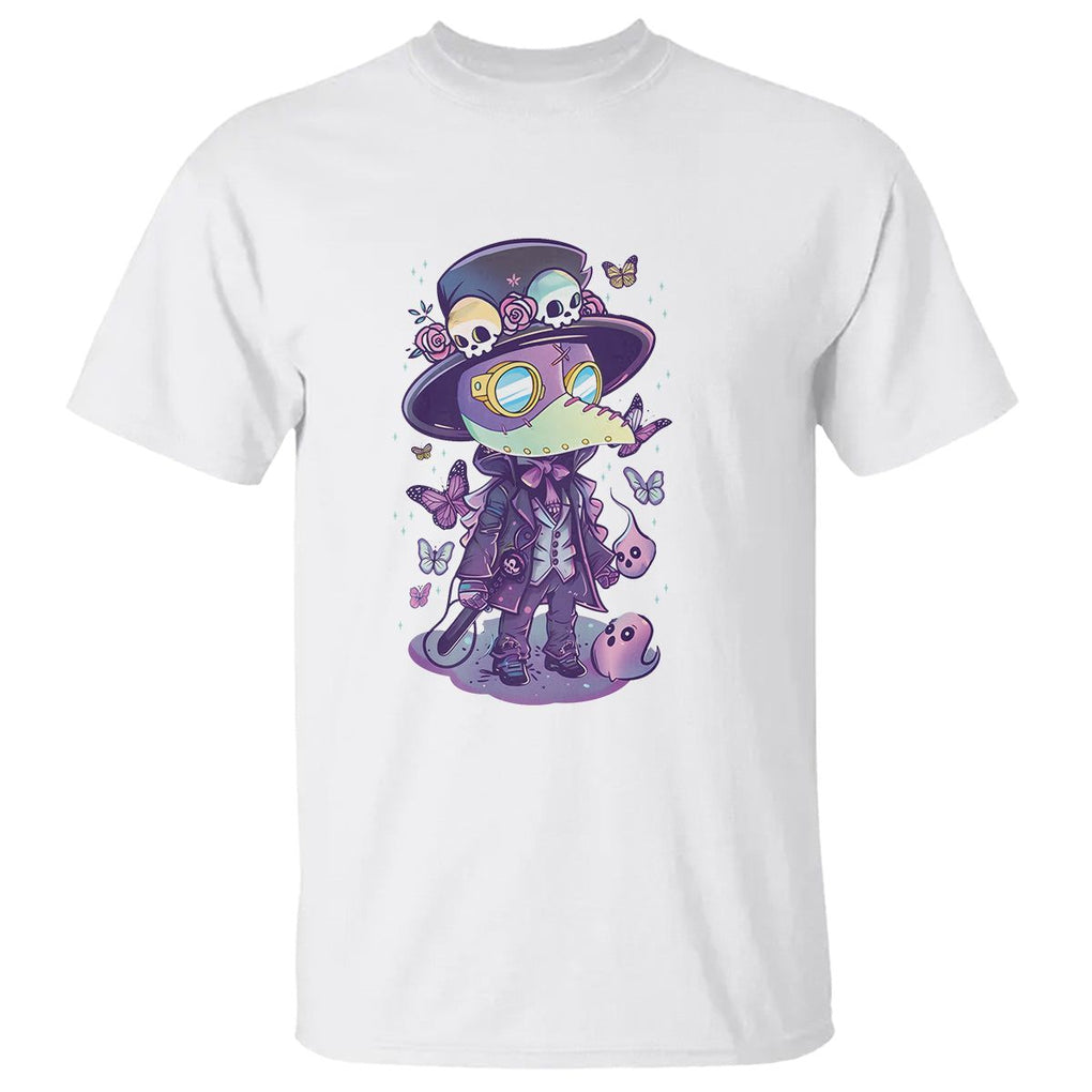 Pastel Goth Cute Creepy Plague Doctor T Shirt TS09 White Printyourwear