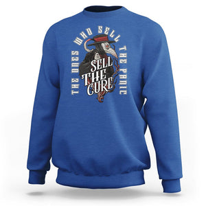 Plague Doctor Sweatshirt The Ones Who Sell the Panic Sell the Cure TS09 Royal Blue Printyourwear