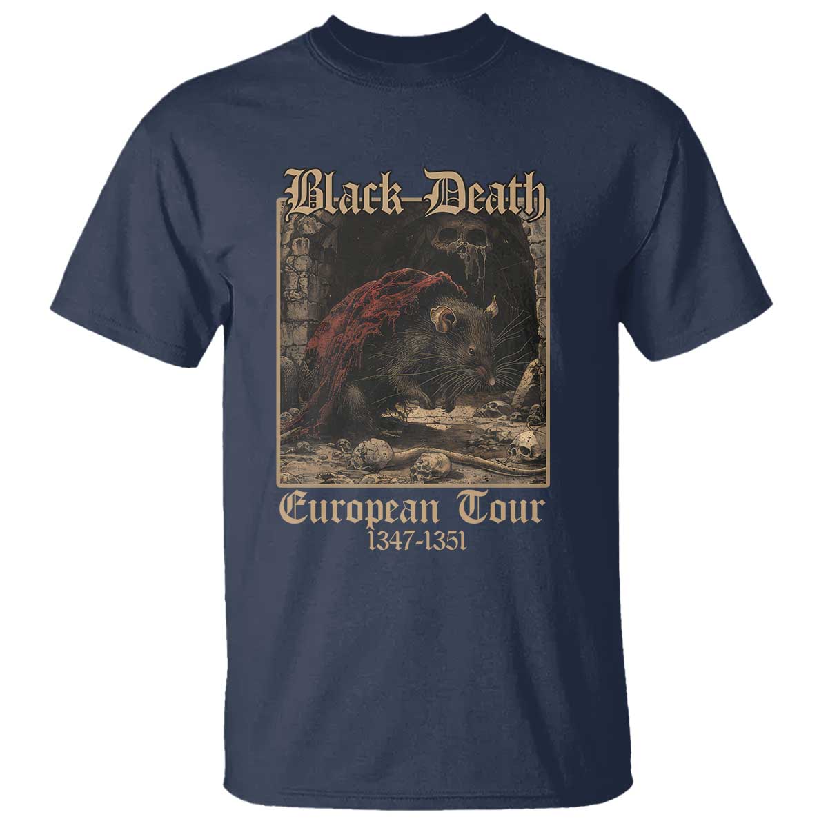 European Tour Creepy Plague Rat Doctor T Shirt TS09 Navy Printyourwear
