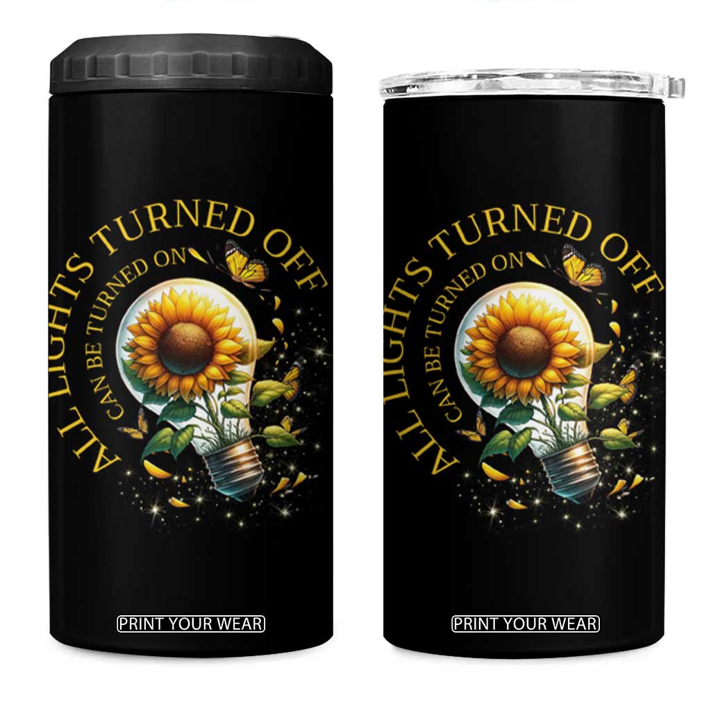 Mental Health Motivation Quote 4 in 1 Can Cooler Tumbler All Lights Turned Off Can Be Turned On TS09 One Size: 16 oz Black Print Your Wear