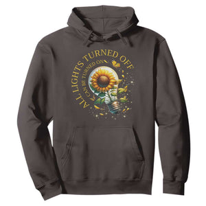 Mental Health Motivation Quote Hoodie All Lights Turned Off Can Be Turned On TS09 Dark Chocolate Print Your Wear