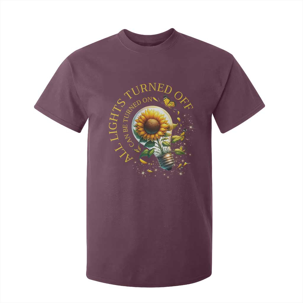 Mental Health Motivation Quote T Shirt For Kid All Lights Turned Off Can Be Turned On TS09 Maroon Print Your Wear