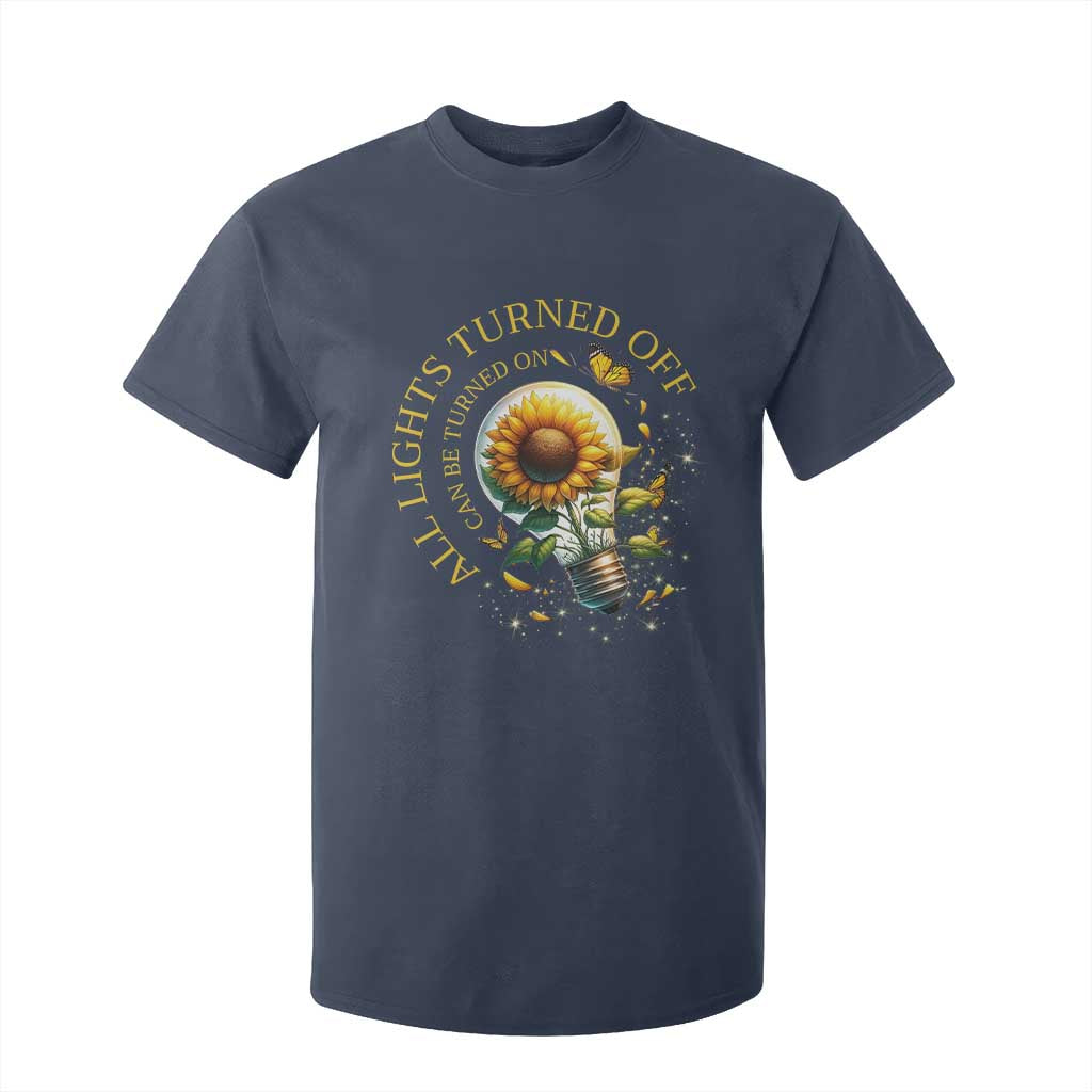 Mental Health Motivation Quote T Shirt For Kid All Lights Turned Off Can Be Turned On TS09 Navy Print Your Wear