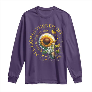 Mental Health Motivation Quote Long Sleeve Shirt All Lights Turned Off Can Be Turned On TS09 Purple Print Your Wear