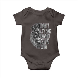Don't Let the Hard Days Win Baby Onesie Lion Power Mental Health Warrior TS09 Dark Chocolate Print Your Wear