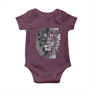 Don't Let the Hard Days Win Baby Onesie Lion Power Mental Health Warrior TS09 Maroon Print Your Wear