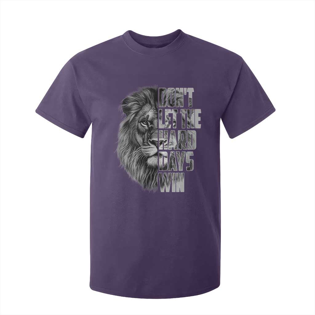 Don't Let the Hard Days Win T Shirt For Kid Lion Power Mental Health Warrior TS09 Purple Print Your Wear