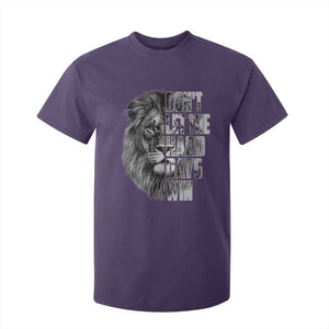 Don't Let the Hard Days Win T Shirt For Kid Lion Power Mental Health Warrior TS09 Purple Print Your Wear
