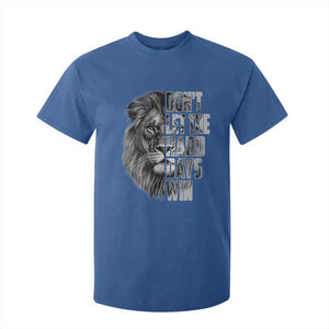 Don't Let the Hard Days Win T Shirt For Kid Lion Power Mental Health Warrior TS09 Royal Blue Print Your Wear