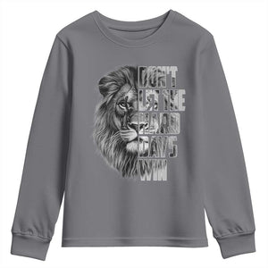 Don't Let the Hard Days Win Youth Sweatshirt Lion Power Mental Health Warrior TS09 Charcoal Print Your Wear