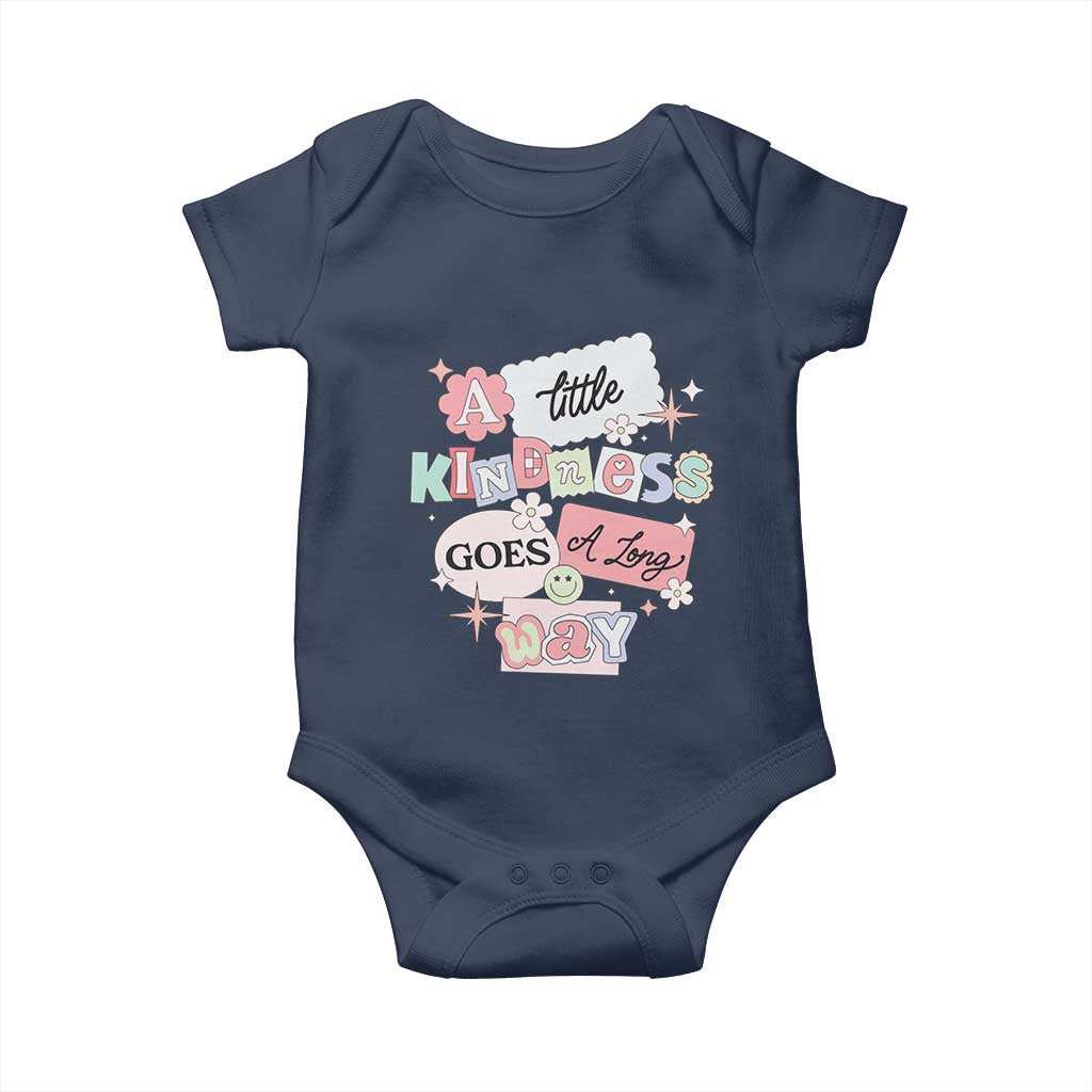 Inspirational A Little Kindness Goes A Long Way Baby Onesie TS09 Navy Print Your Wear