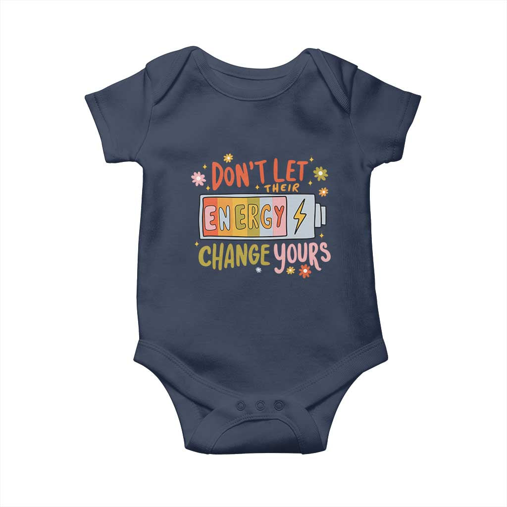 Don't Let Their Energy Change Yours Baby Onesie TS09 Navy Print Your Wear