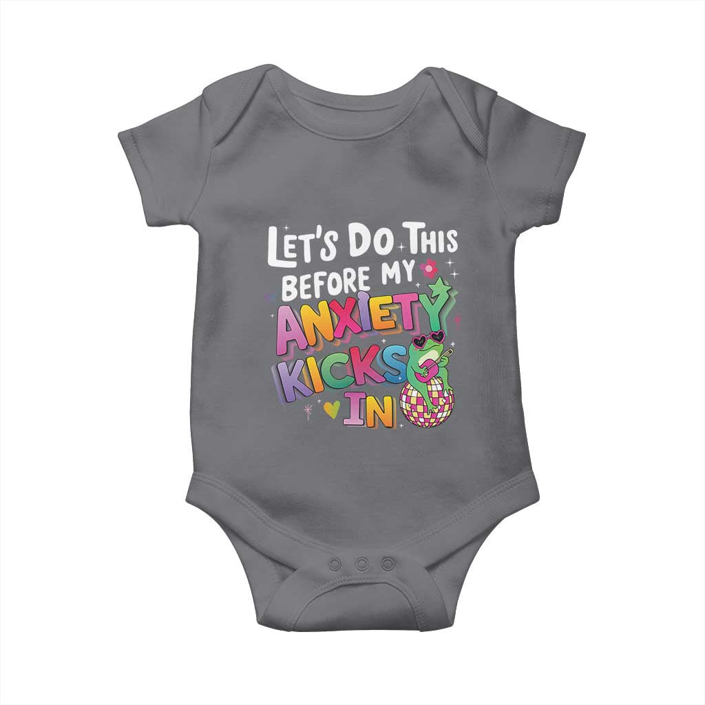 Funny Frog Let's Do This Before My Anxiety Kicks In Baby Onesie TS09 Charcoal Print Your Wear